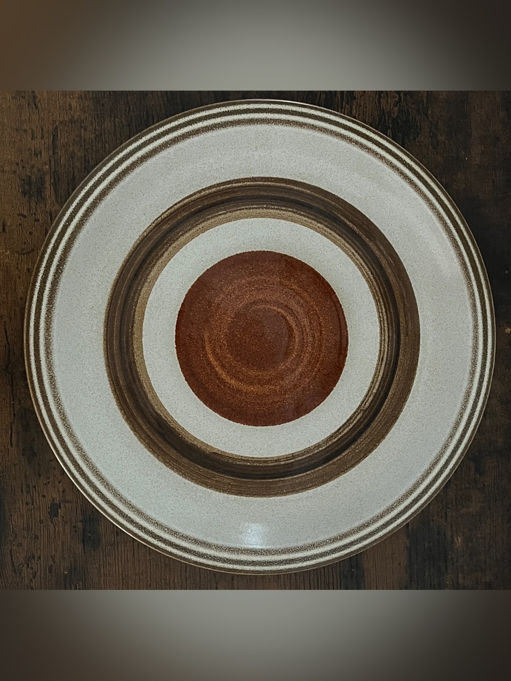 Vintage Denby Hall Artisan Palomar Dinner Plate Potters Wheel Rust Red 10"